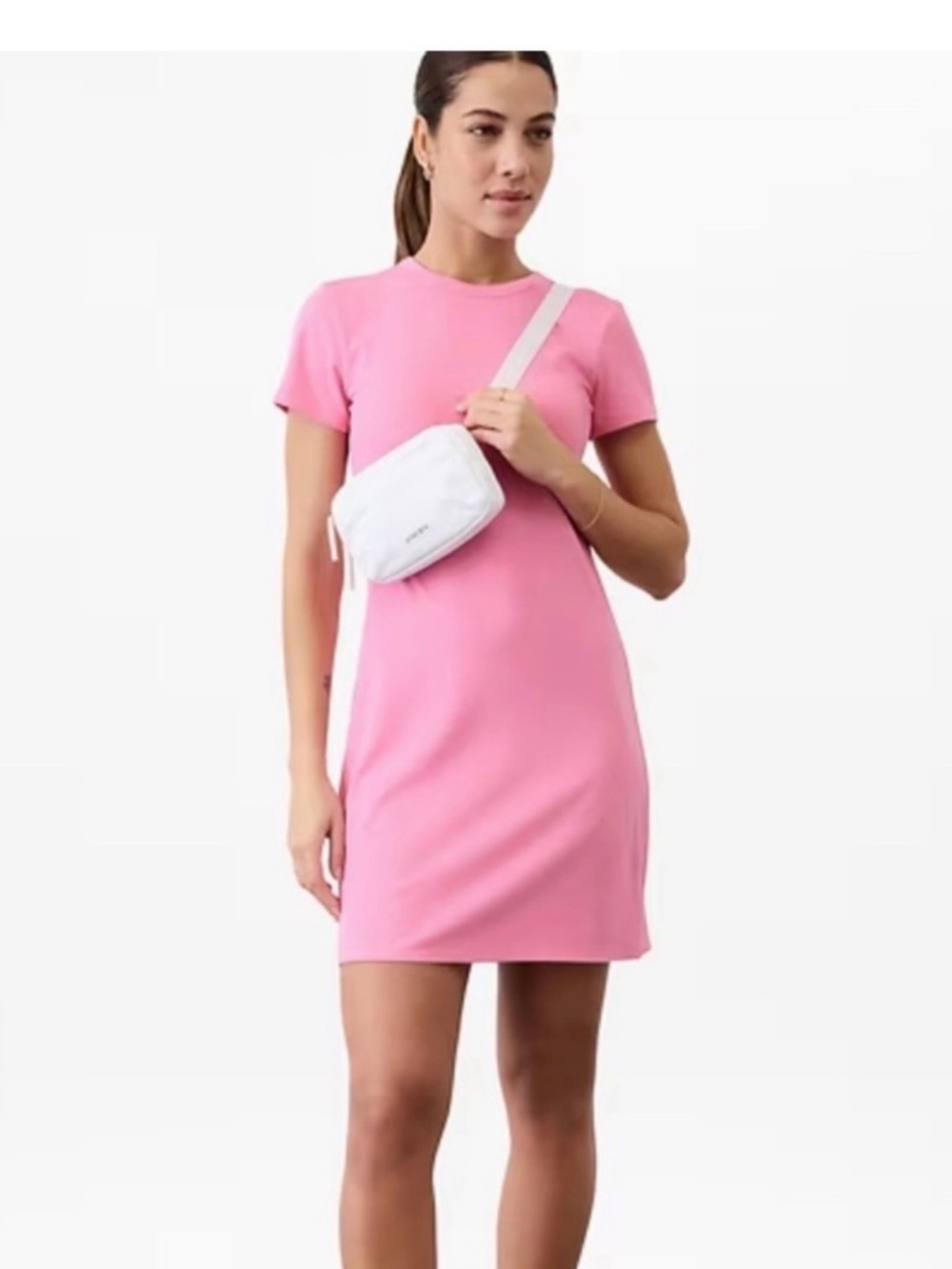 NWT Athleta Signature Baby Tee dress , size medium, color pink